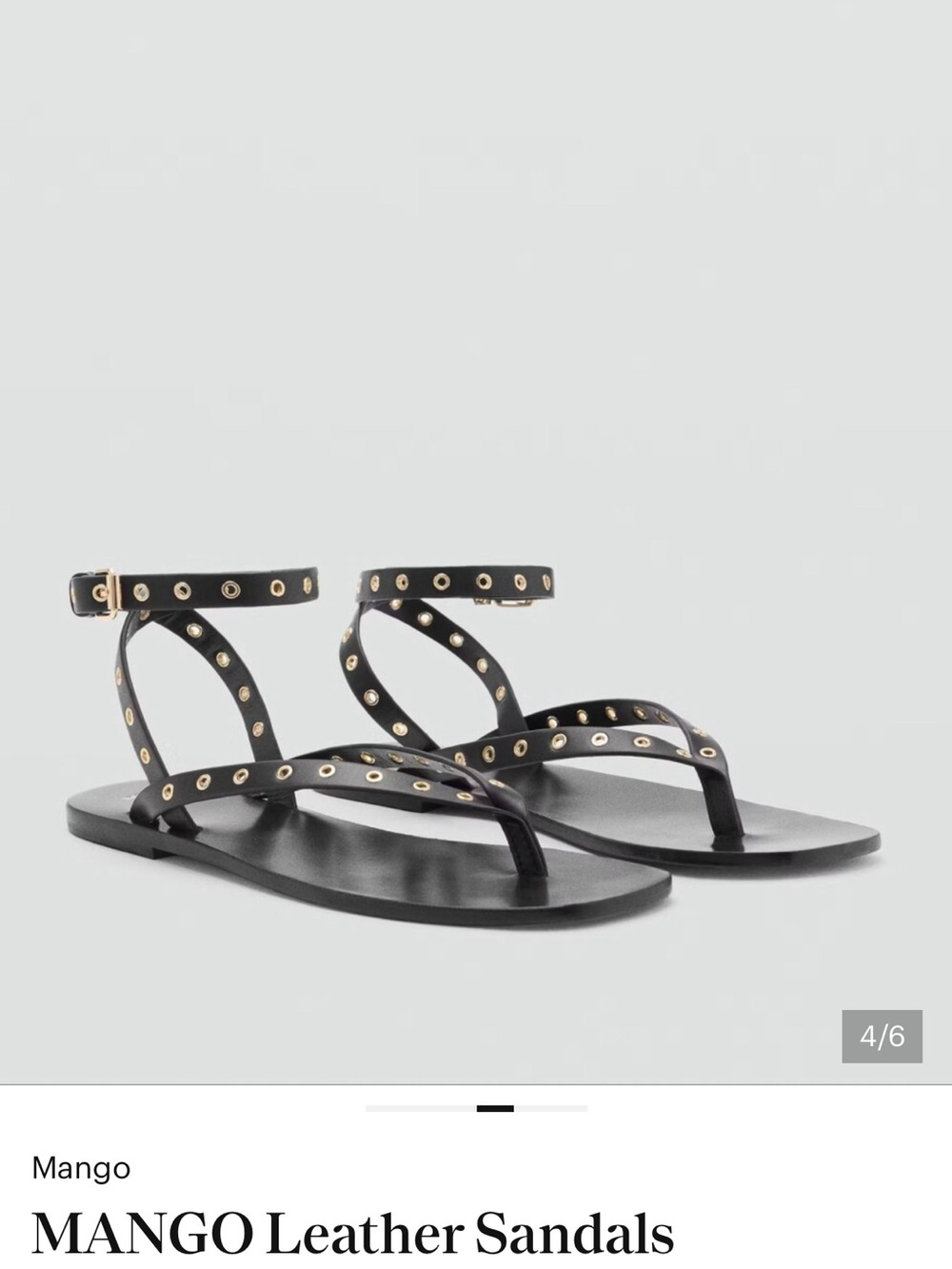 MNG Mango black, studded sandals; size (39) U.S. 8.5; NWT
